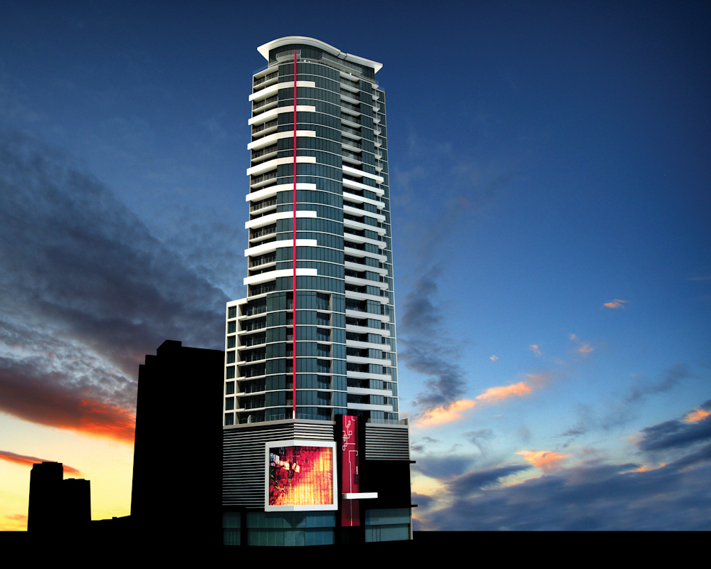 External finish render of modern development