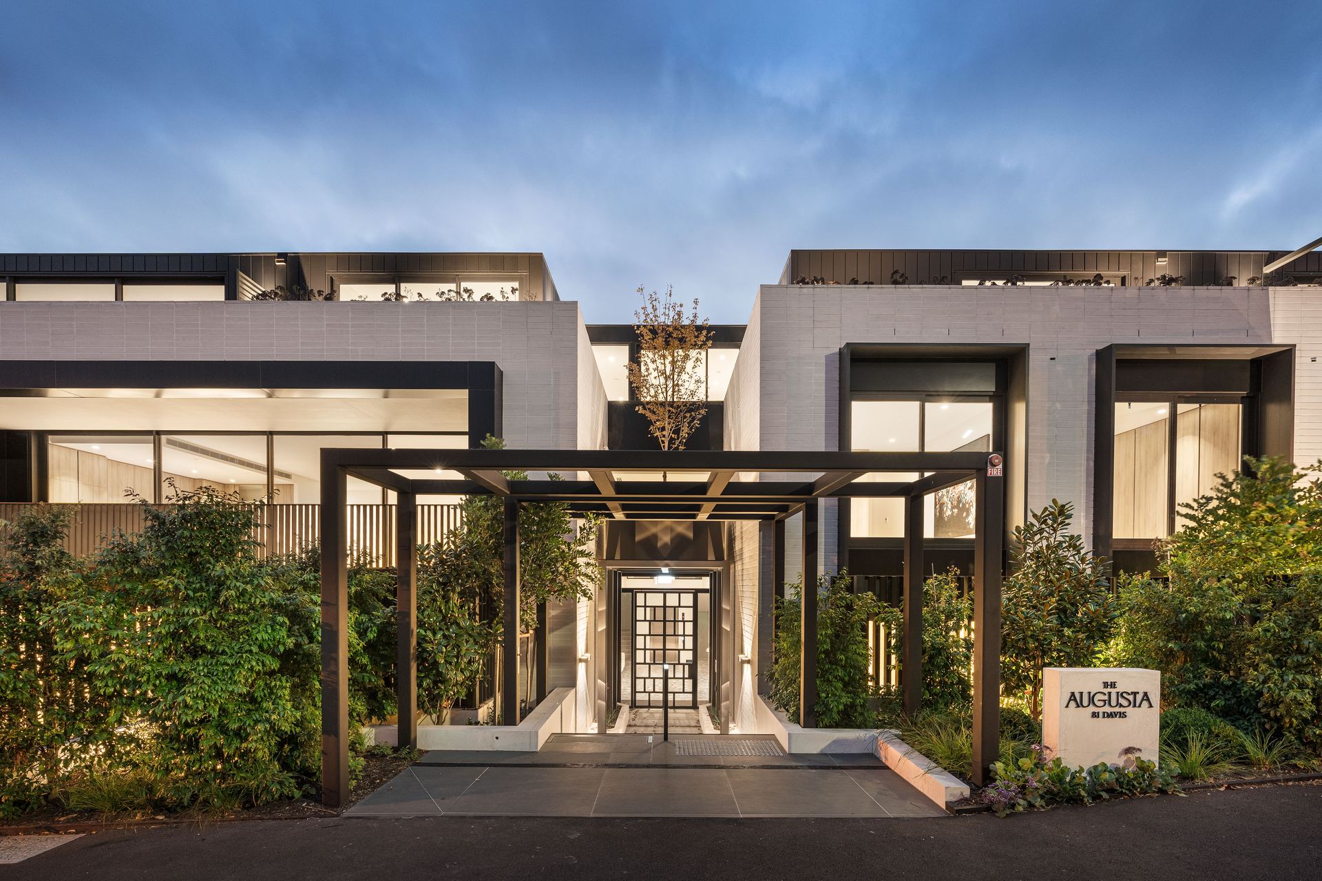 81 Davis Street, Kew — townhouses at dusk