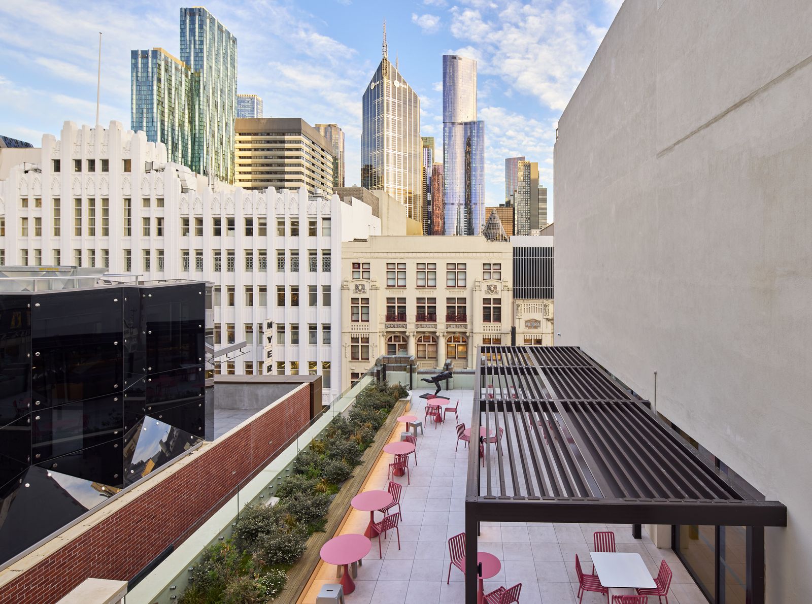 299 Bourke Street — rooftop terrace looking over the CBD