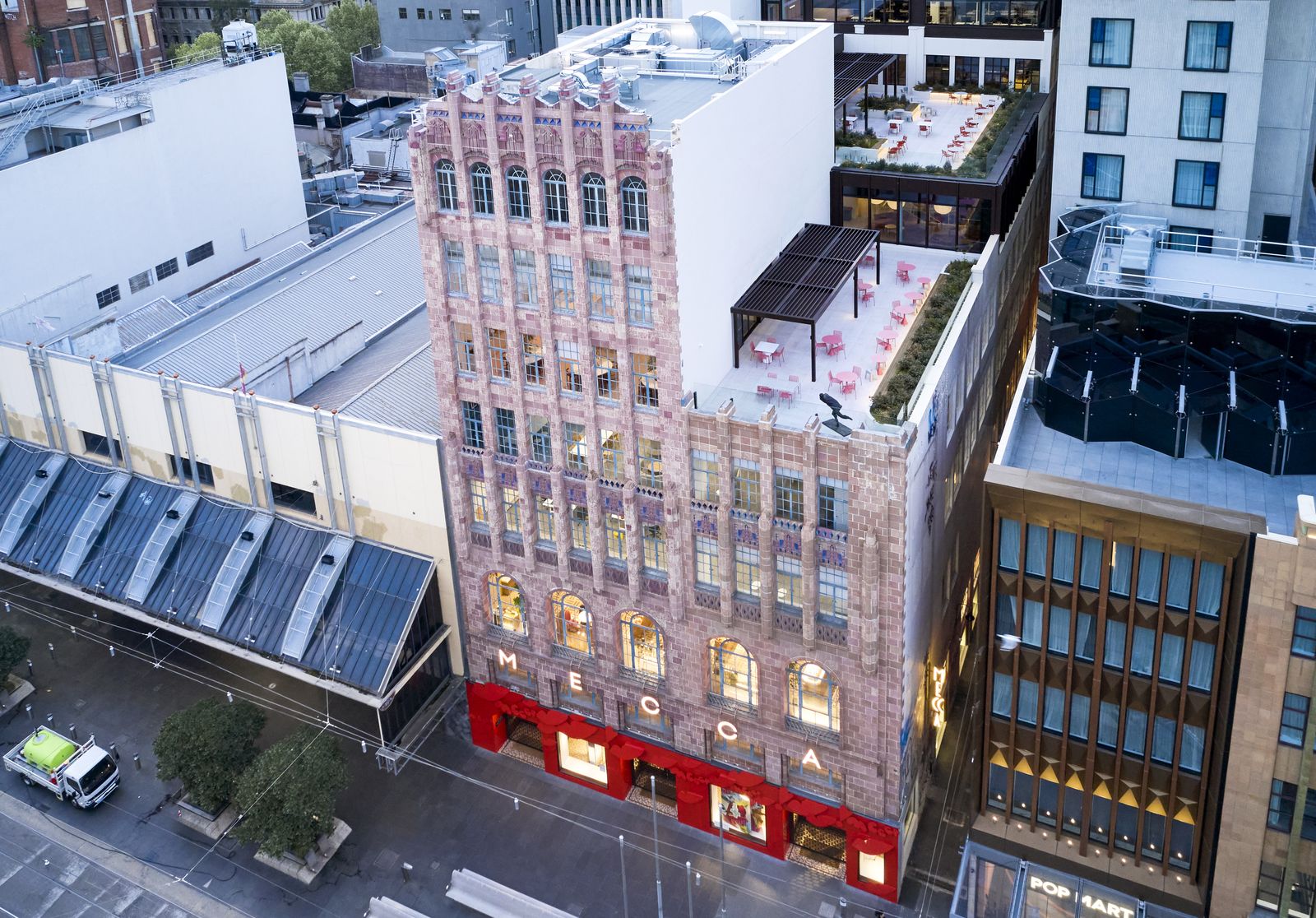 299 Bourke Street — aerial view over the Bourke Street Mall